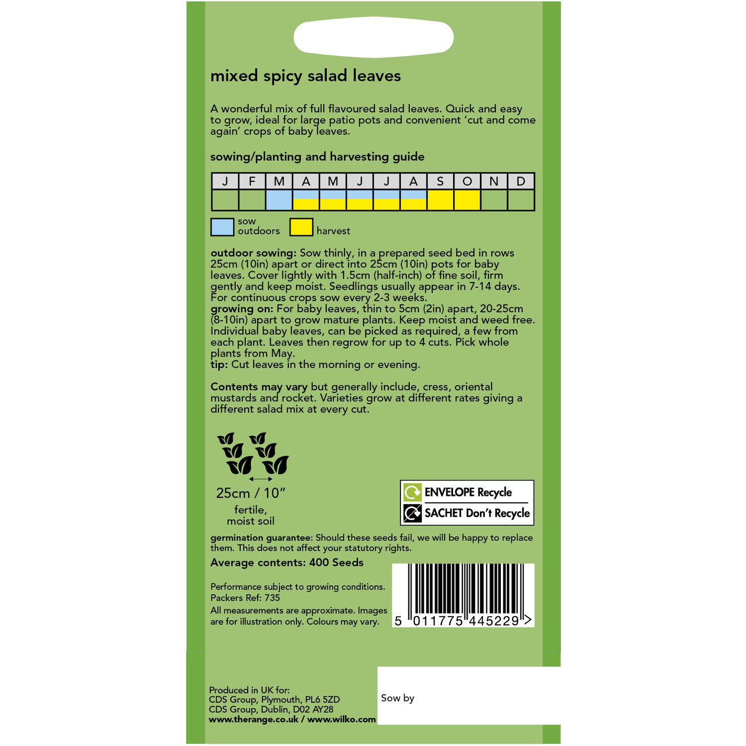 Wilko Mixed Spicy Salad Leaves Seeds Image 2