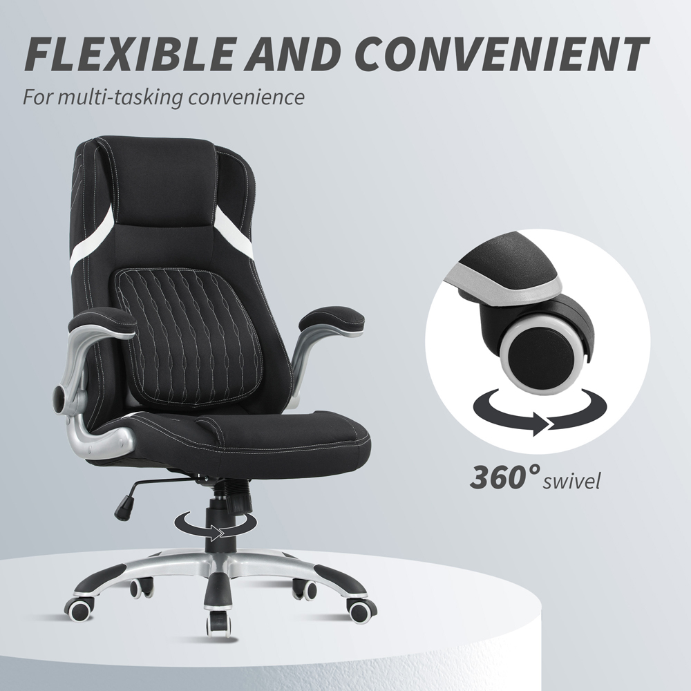 Vinsetto Black Fabric Tiltable Office Chair Image 4