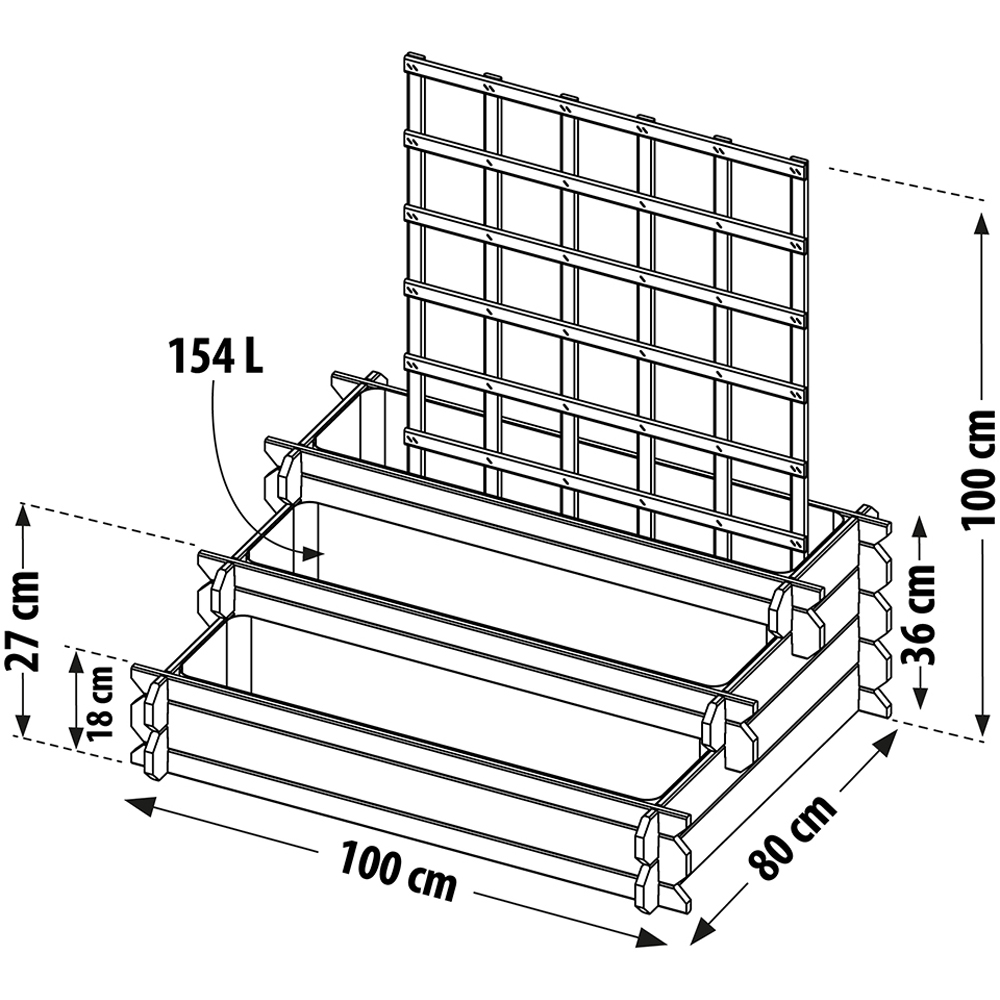 Cerland Angelic 3-Tier Wooden Raised Garden Bed with Trellis Image 3
