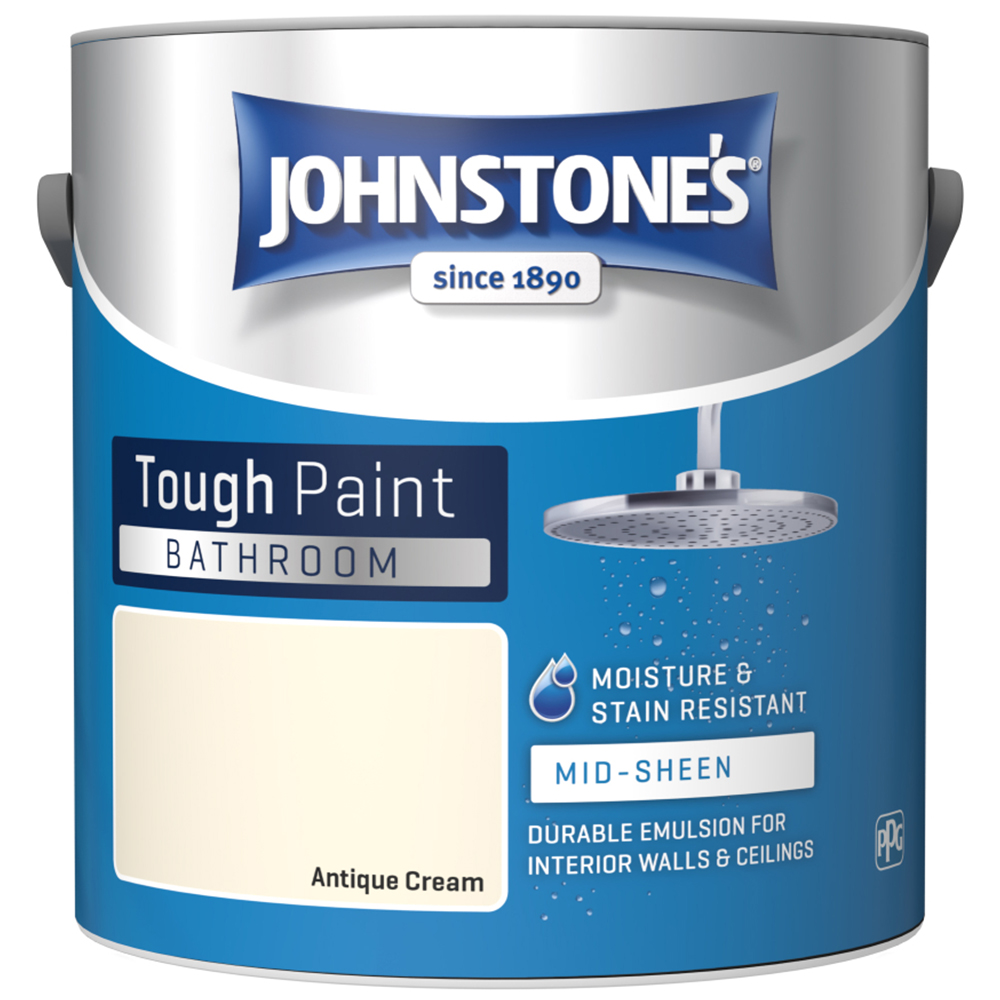 Johnstone's Bathroom Antique Cream Mid Sheen Emulsion Paint 2.5L Image 2
