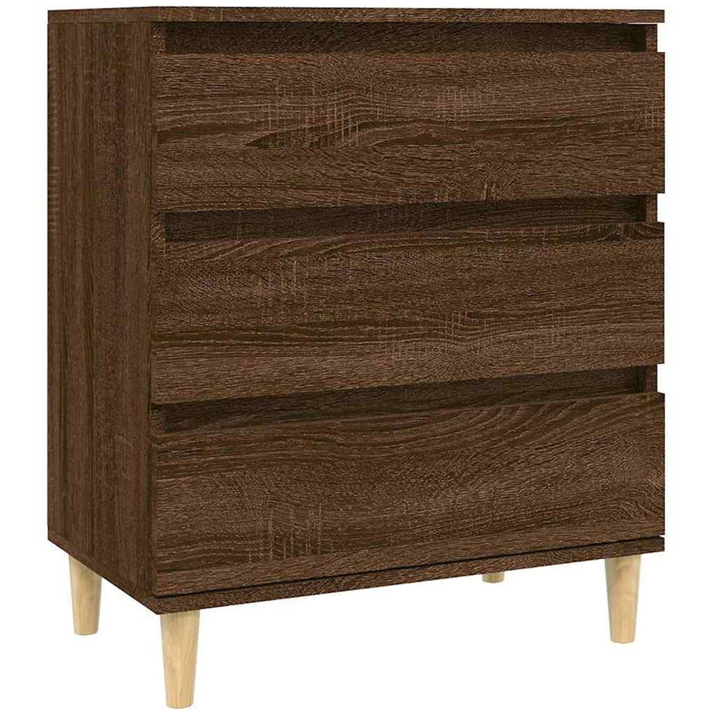 vidaXL 3 Drawer Brown Oak Sideboard Image 2