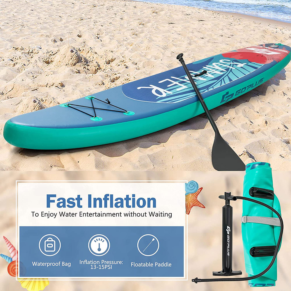 Costway Blue Inflatable Stand Up Paddle Board Set Image 4