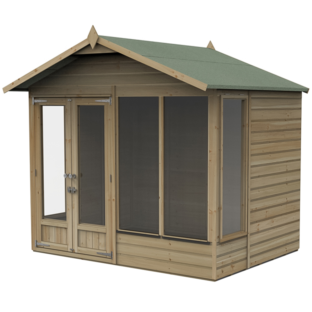 Forest Garden Beckwood 8 x 6ft Single Side Opening Shiplap Apex Summerhouse Image 1