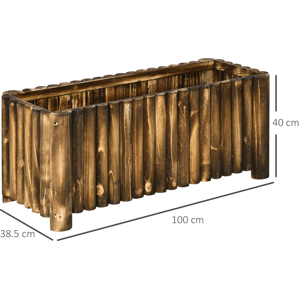 Outsunny Wooden Rectangular Raised Bed Planter 40 x 38.5 x 100cm Image 8