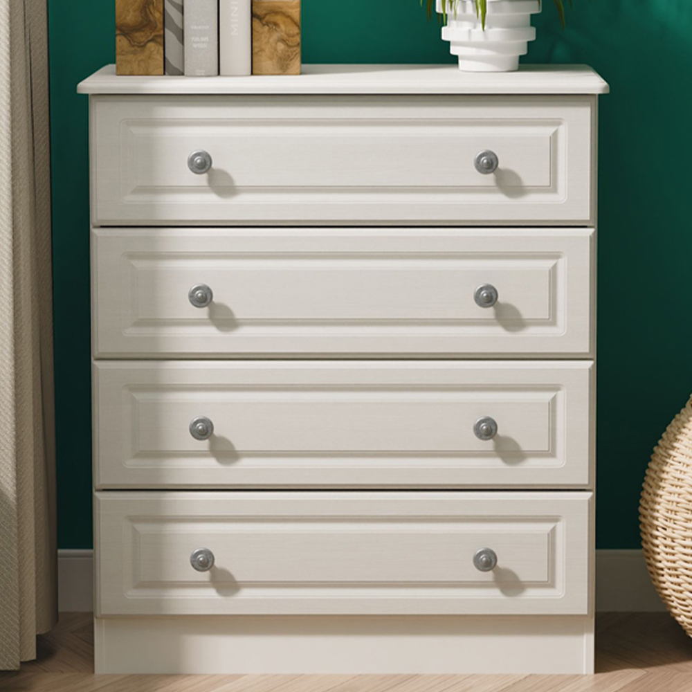 Crowndale Pembroke 4 Drawer Grey Ash Chest of Drawers Ready Assembled Image 1
