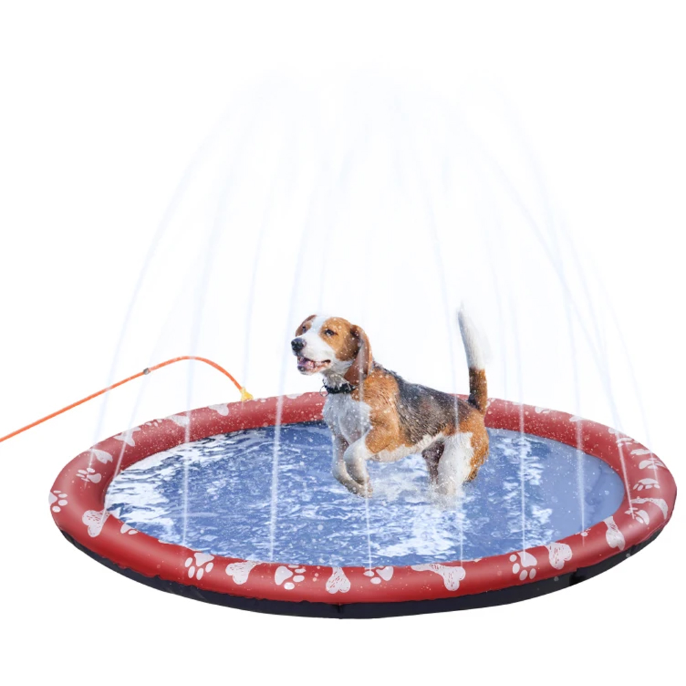 PawHut 150cm Non Slip Red Splash Pad Image 3