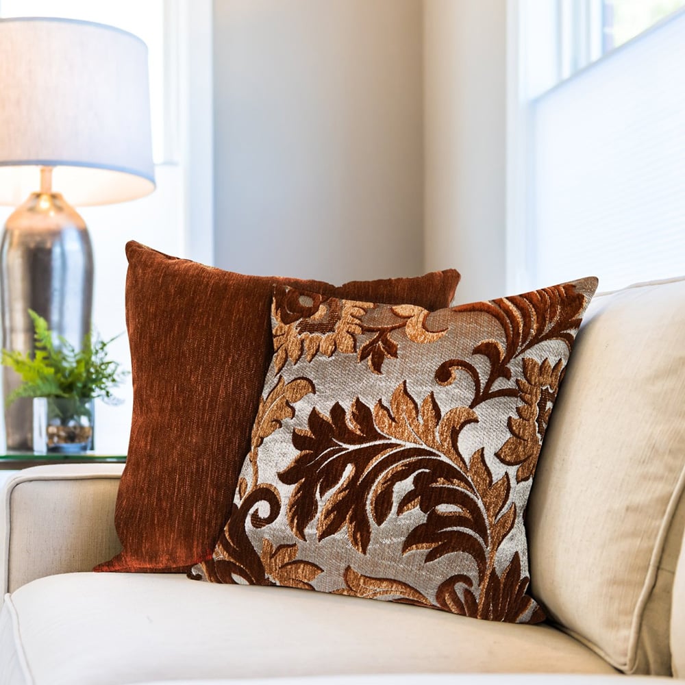 Serene Swirls Chocolate Cushion Cover Image 2