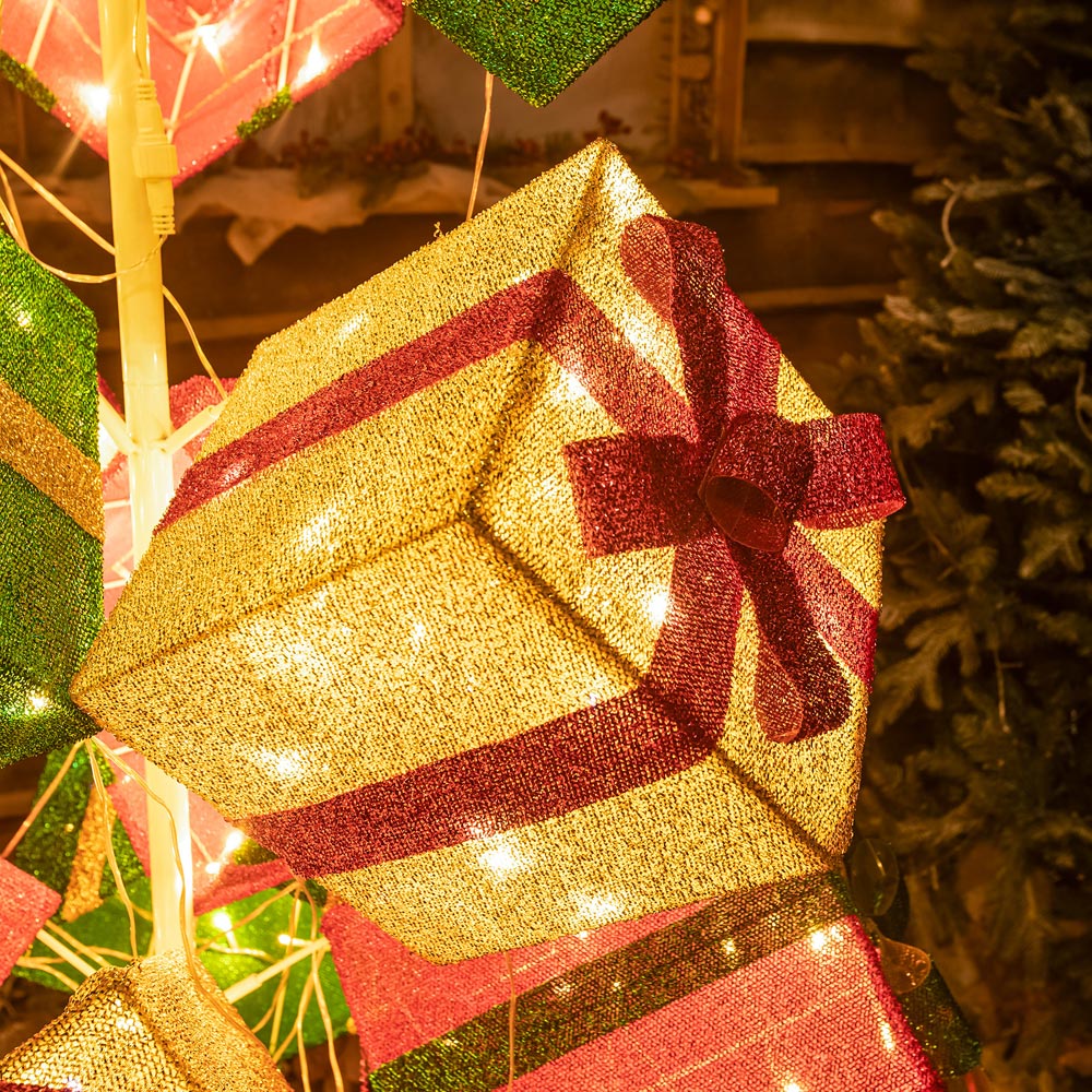 The Christmas Centre 544 White LED Pre-Lit Multicolour Light-Up Present Stack 6.2ft Image 3