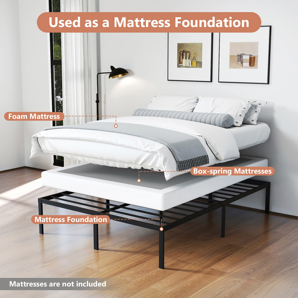 Costway King Size Heavy Duty Metal Platform Bed Frame Image 5