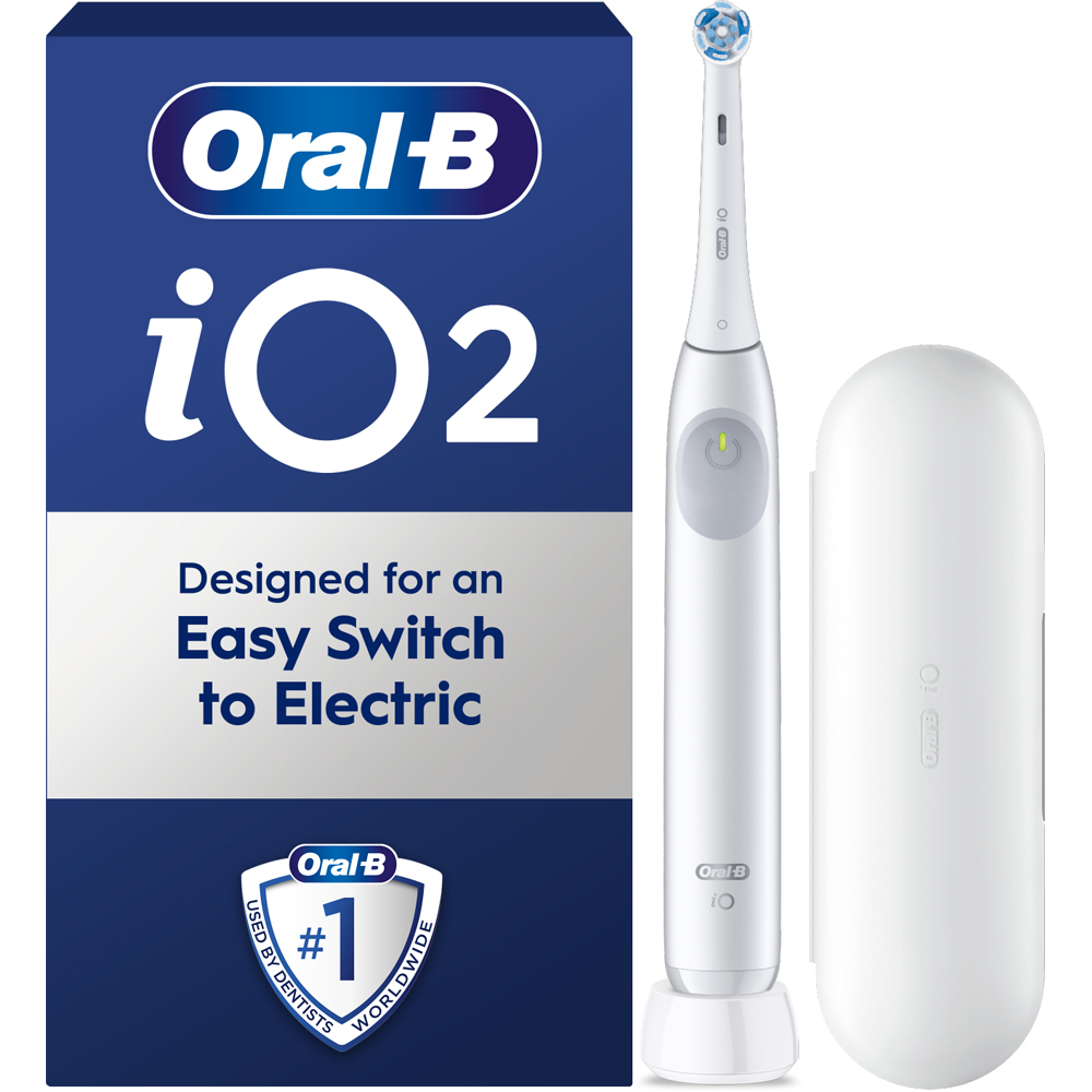 Oral-B iO2 Series Simple White Rechargeable Electric Toothbrush with Travel Case Image 5
