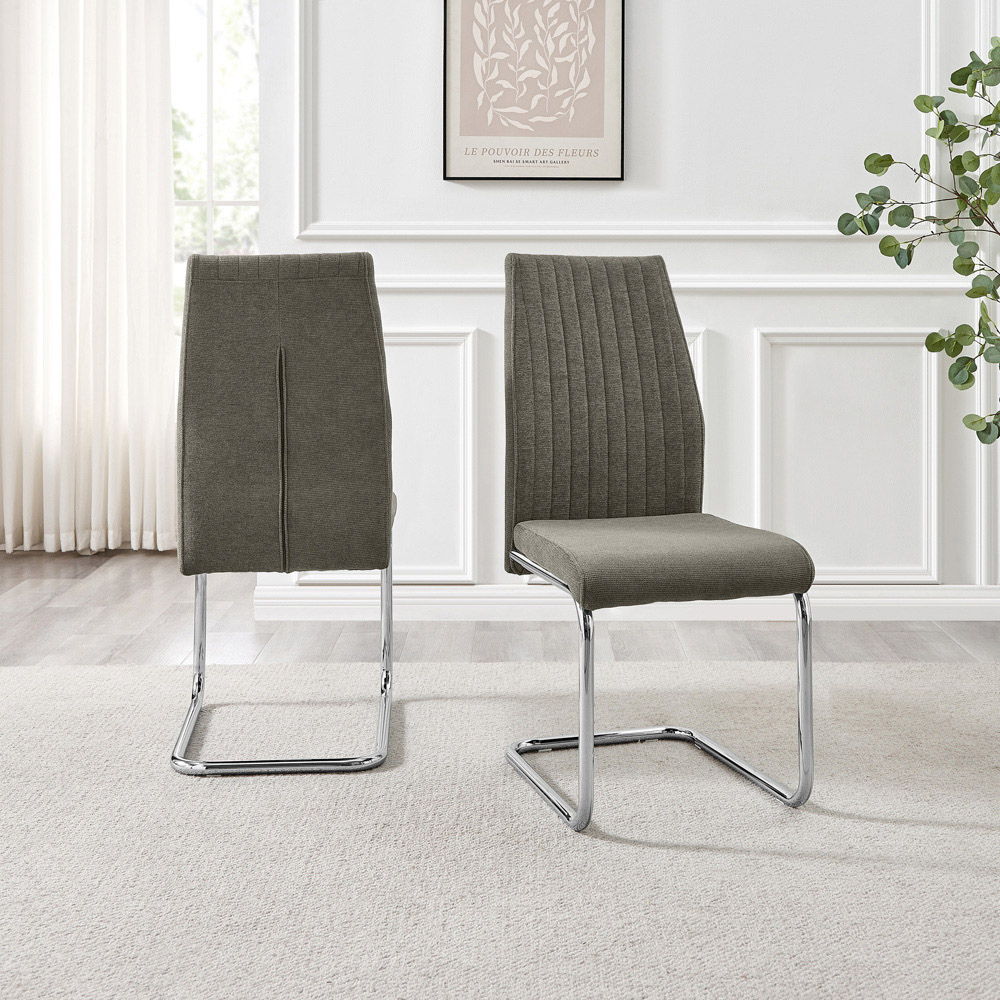 Furniturebox Fontana Set of 2 Grey and Silver Dining Chair Image 7