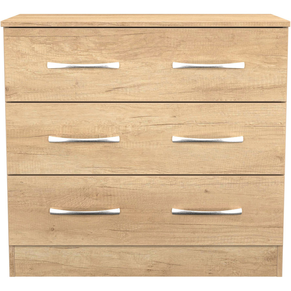 Crowndale Avon 3 Drawer Nebraska Oak Chest of Drawers Ready Assembled Image 2