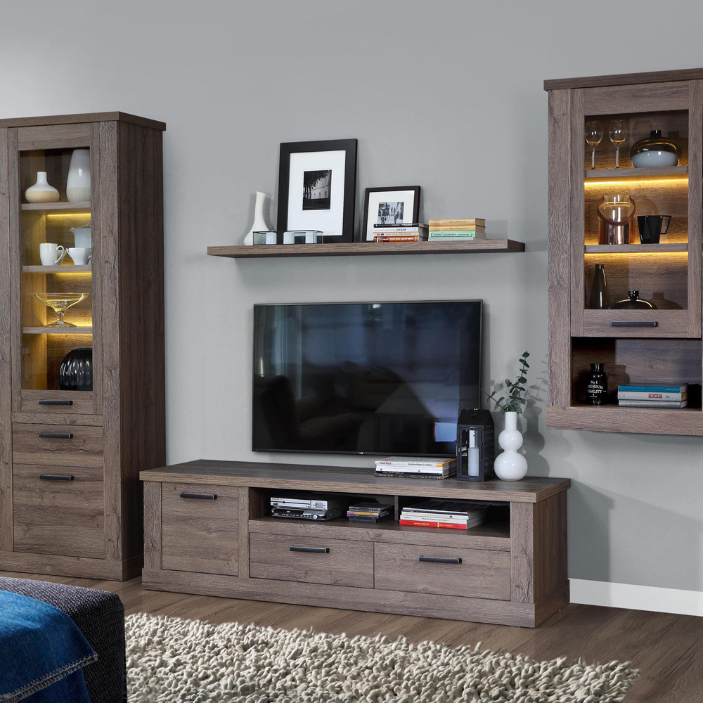 Florence Corona 200cm Tabak Oak Wall Shelf Image 3