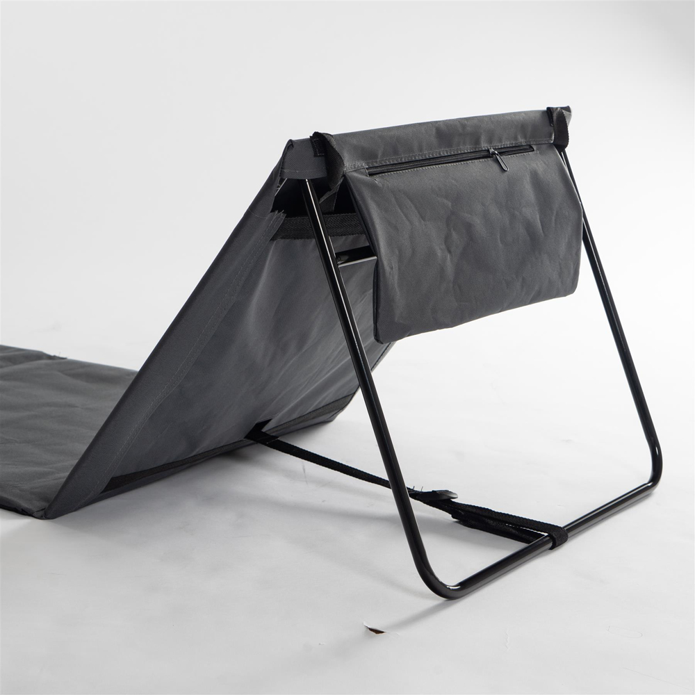 Harbour Housewares Set of 2 Grey Folding Beach Lounger Image 4