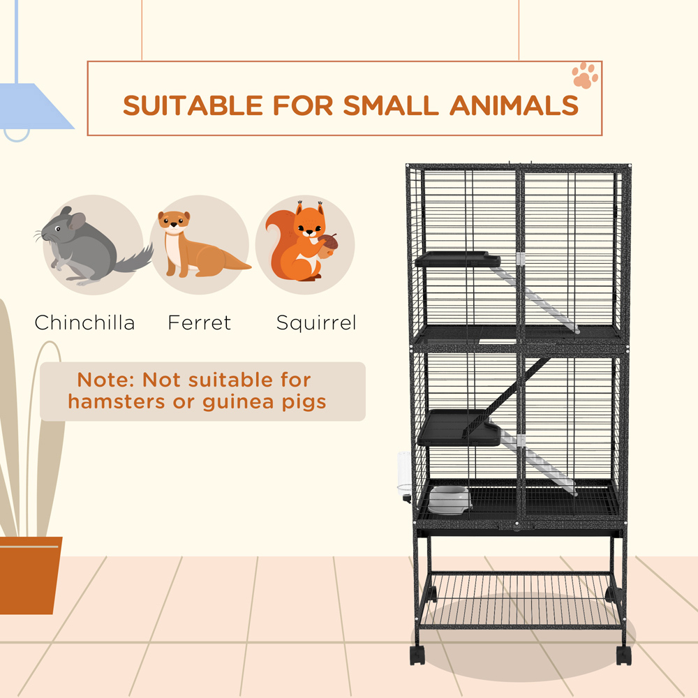 PawHut 4 Tier Small Animal Cage 136 x 45.5 x 61.5cm Image 4