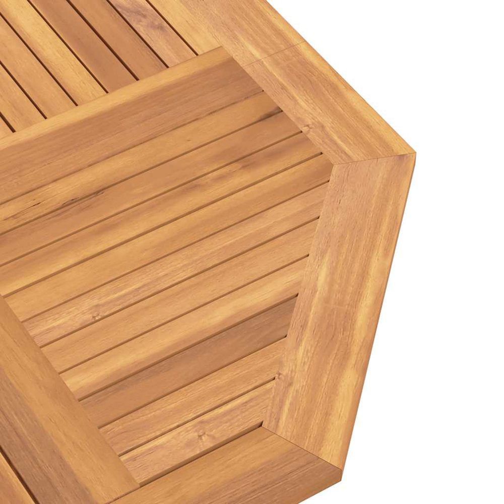 vidaXL Brown Solid Wood Teak Octagon Foldable Garden Table 110cm Image 7