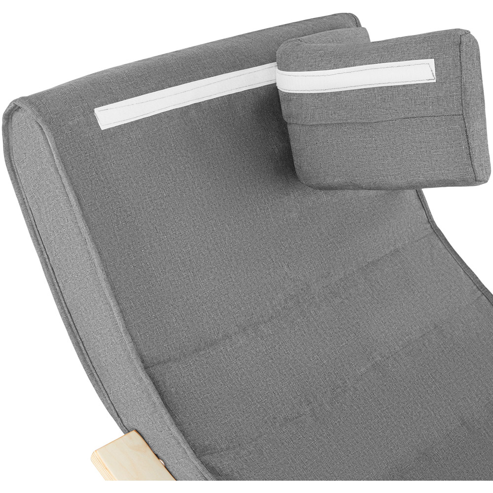 tectake Onda Light Grey Rocking Chair with Adjustable Footrest Image 5