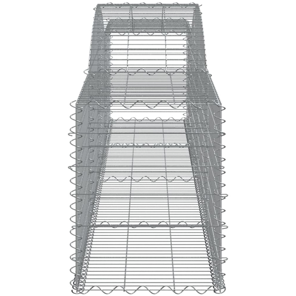 vidaXL Silver Galvanised Iron Arched Gabion Basket 400 x 50 x 60/80cm 2 Pack Image 3