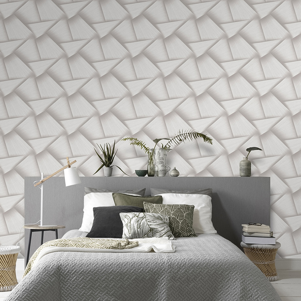 Erismann Pose Striking Geometric Textured Grey Vinyl Wallpaper Image 3
