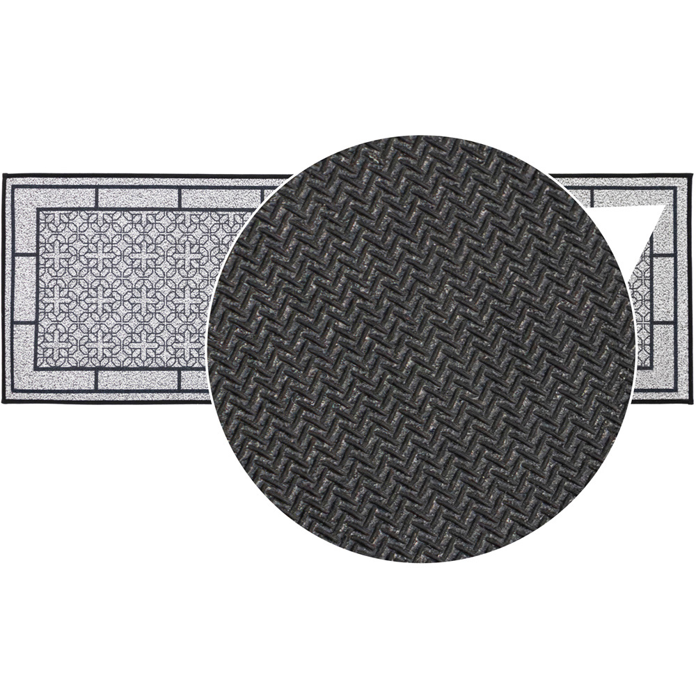 JVL Avanti Grey Rubber Backed Door Mat and Runner Set Image 7