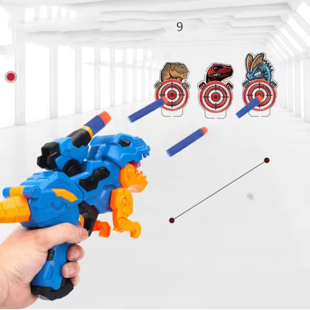 Alivio Blue Dinosaur Foam Dart Blaster Gun with Target Image 4
