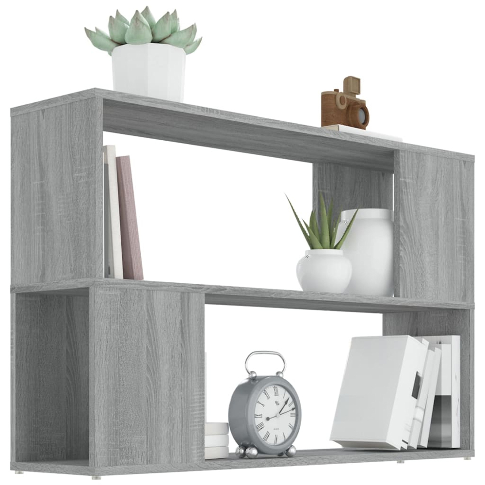 vidaXL 2 Shelf Grey Sonoma Oak Bookcase Image 4