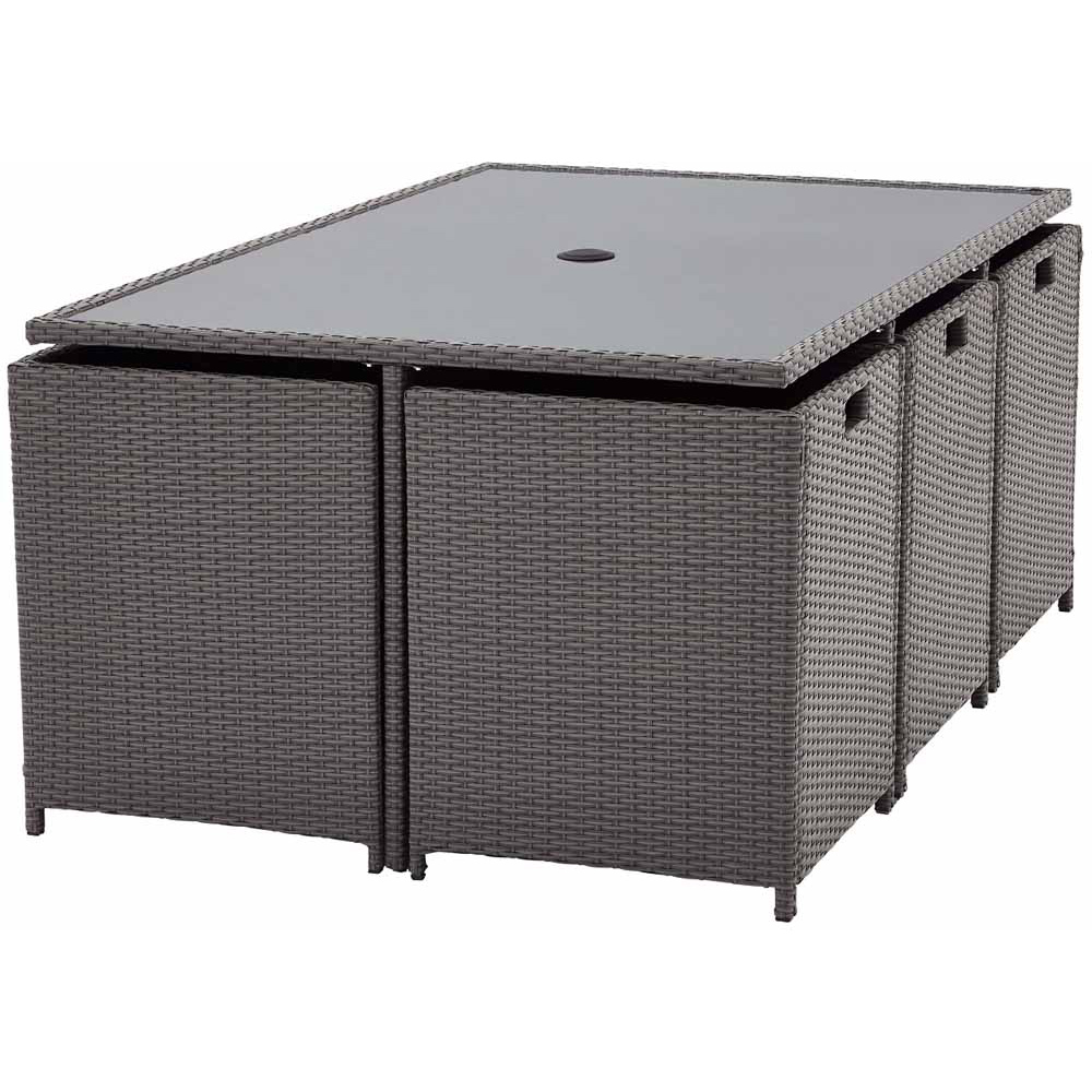 Royalcraft Nevada 6 Seater Cube Dining Set Grey Image 3