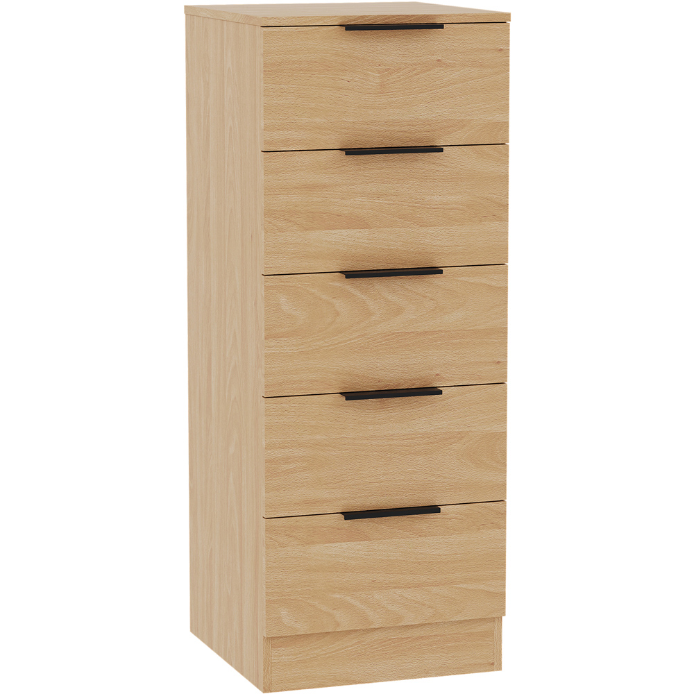 VIDA DESIGNS Trega 5 Drawer Pine Narrow Bedside Cabinet Image 2