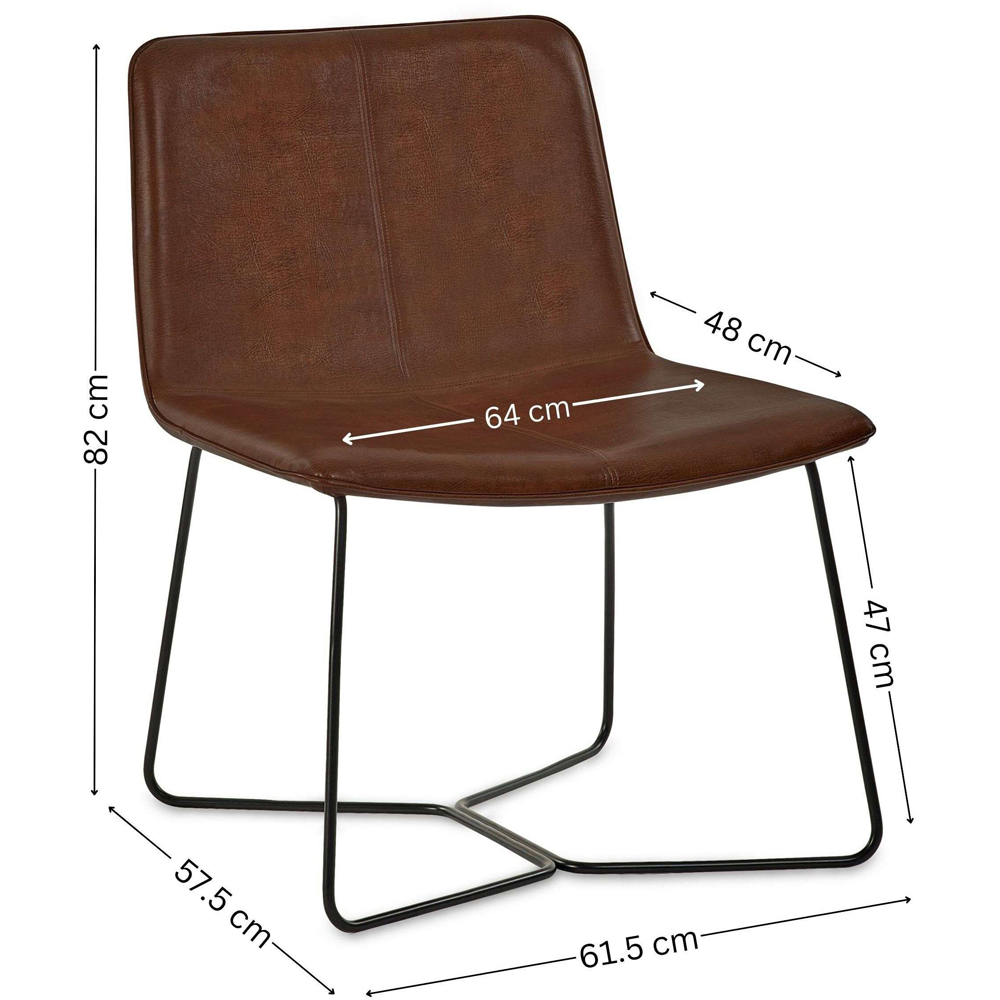 Julian Bowen Joren Tan Brown PU Leather Lounge Chair Image 9