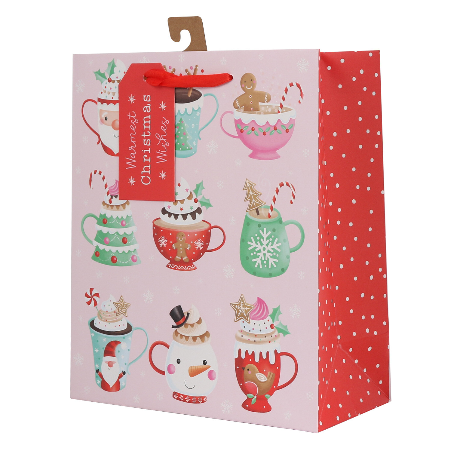 Hot Drink Christmas Gift Bag Pink Wilko