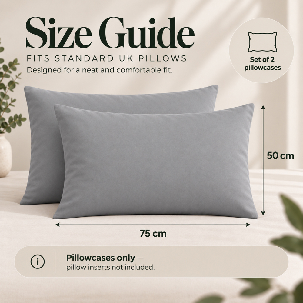 MHG Living Double Grey 30cm Deep Pocket Fitted Sheet with 2 Pillowcase Image 9