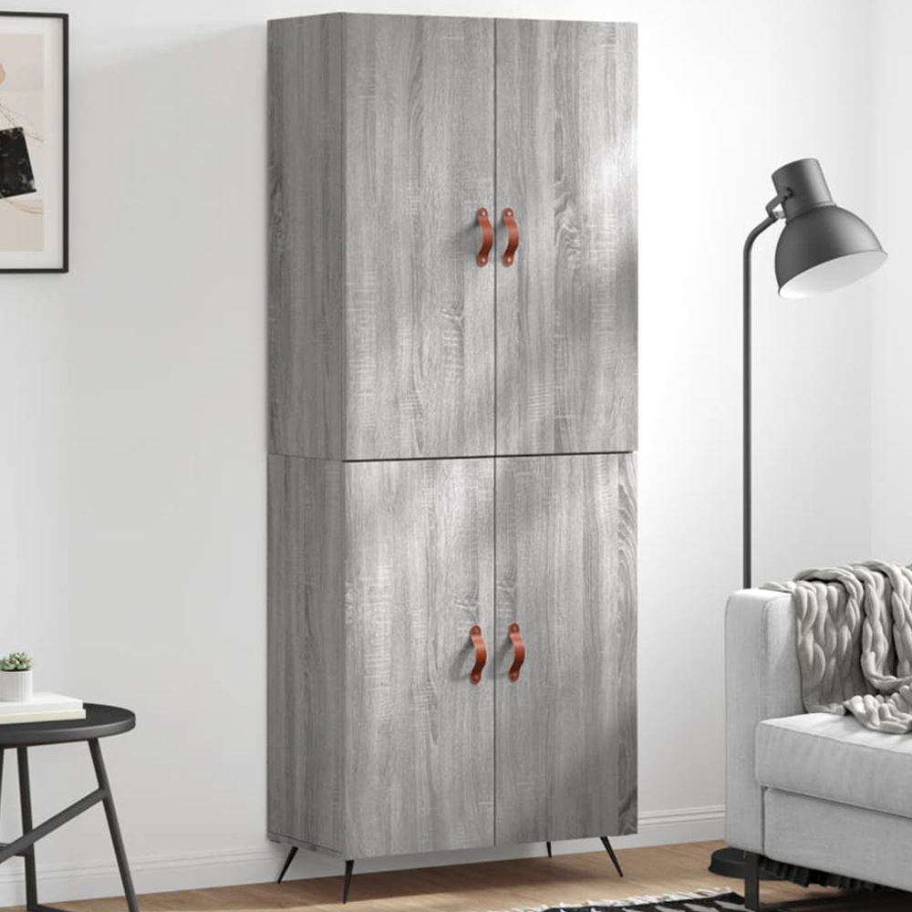 vidaXL 4 Door Grey Sonoma Highboard Image 1