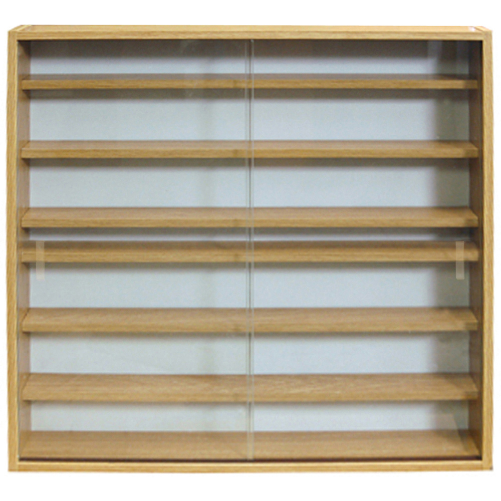 Watsons Reveal 6 Shelf Oak Glass Display Wall Cabinet Image 3