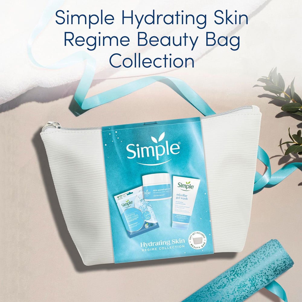 Simple Hydrating Skin Regime Sheet Mask Facial Gel Wash and Quench Cream Gift Set 3 Pack Image 7