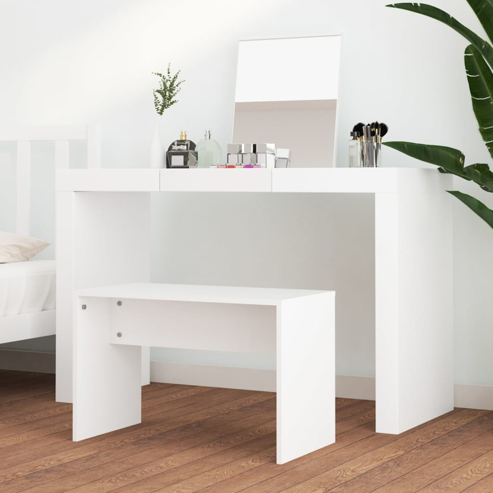 vidaXL White Engineered Wood Dressing Stool Image 5