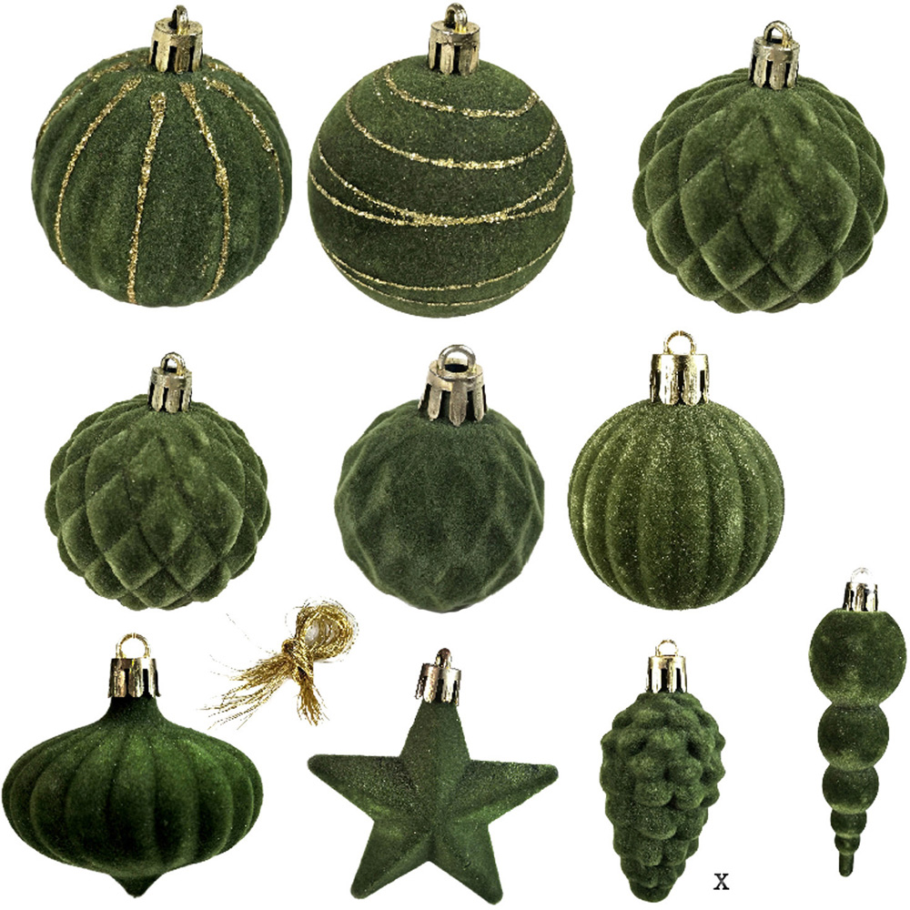 Pack of 24 Flocked Baubles Image 6