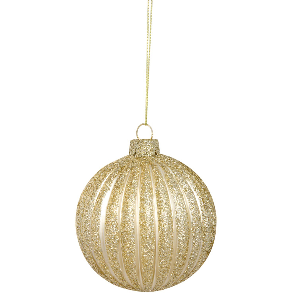 Champagne Glitter Christmas Bauble Image 3