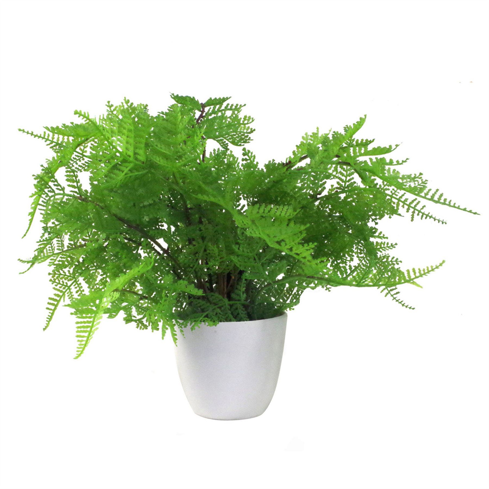 Leaf Botanical Fern Artificial Plant in Plastic Pot 1ft Image 1