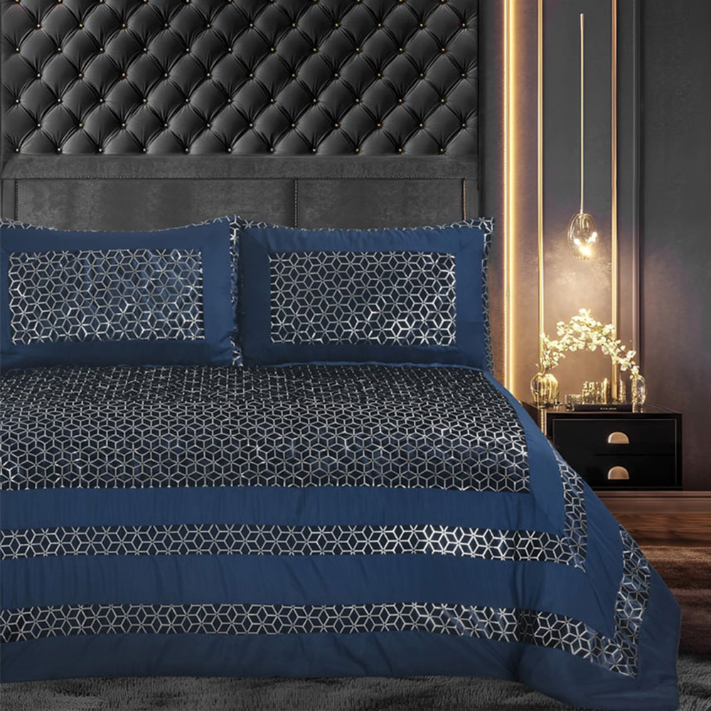 Velosso Sephora Navy Bedspread Set 235 x 235cm Image 1