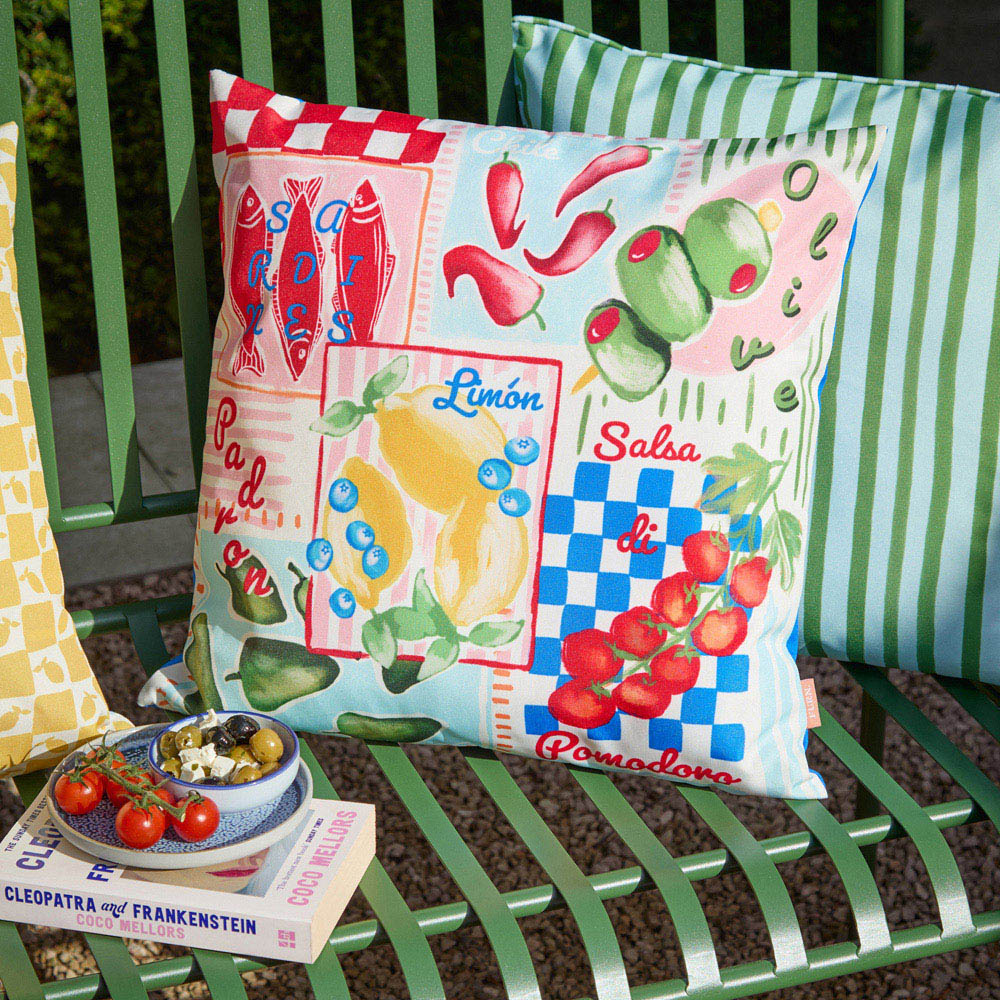 Furn Mediterranean Multicolour Picnic Reversible Cushion 45 x 45cm Image 2