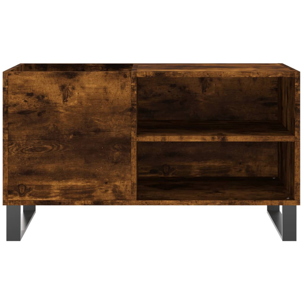 vidaXL 2 Shelf Smoked Oak Record Cabinet Image 4