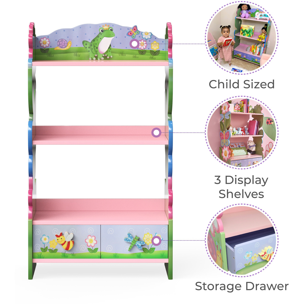 Teamson Kids Fantasy Fields 3 Tier Magic Garden Toy Bookshelf Image 7