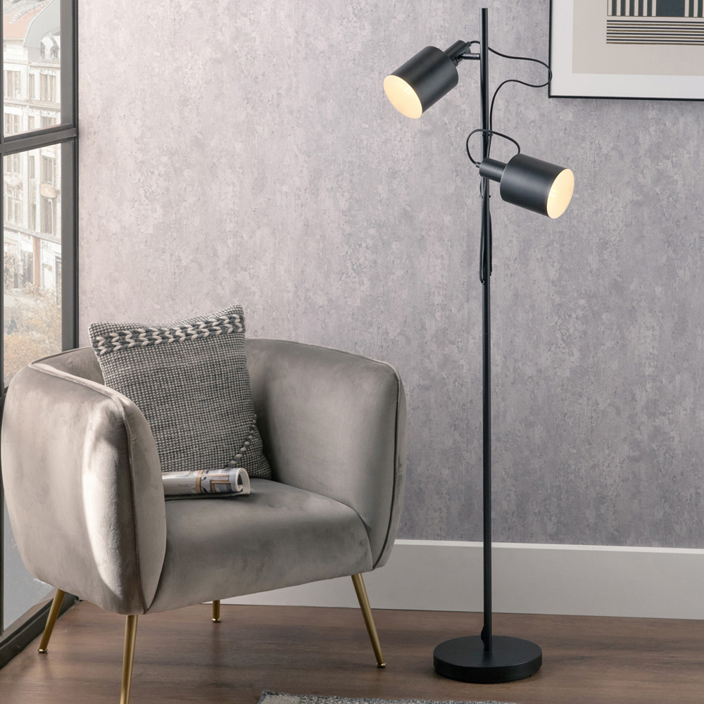Pacific Lifestyle Aaron Black Metal Floor Lamp Image 2