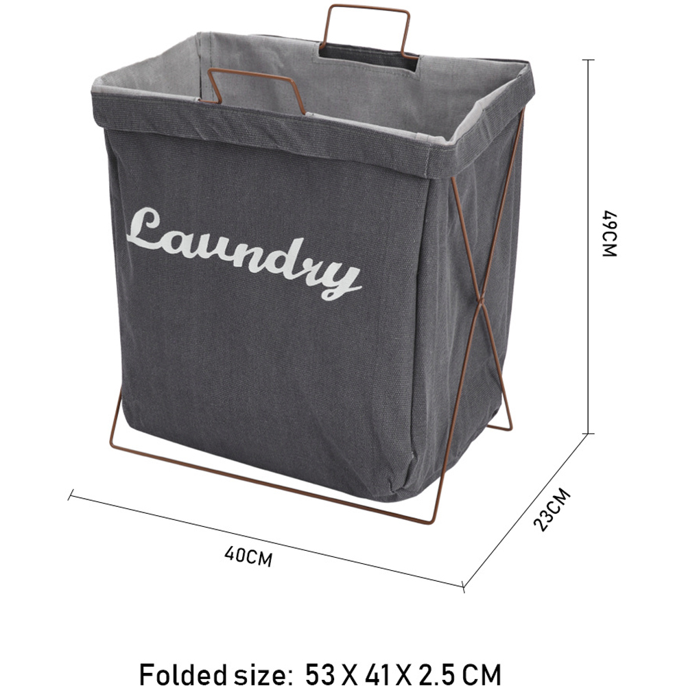 H&O Direct Grey Foldable Laundry Hamper Image 5