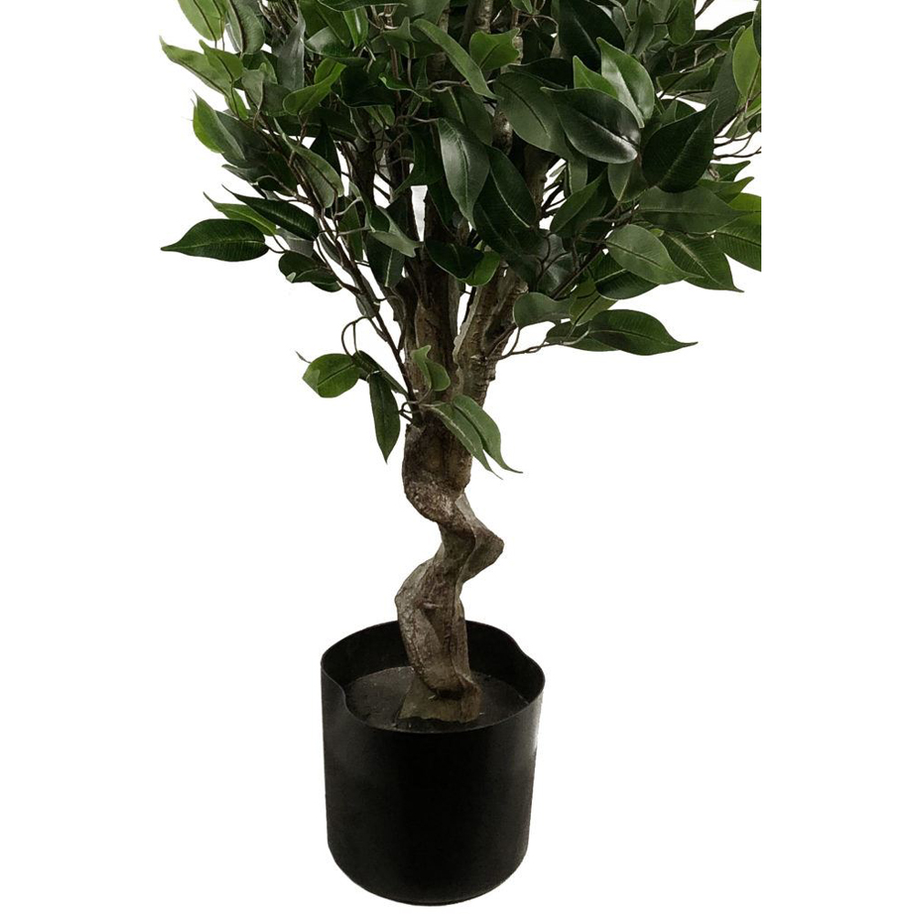 Leaf Evergreen Ficus Artificial Plant in Multicolour Curve Planter 110cm Image 3