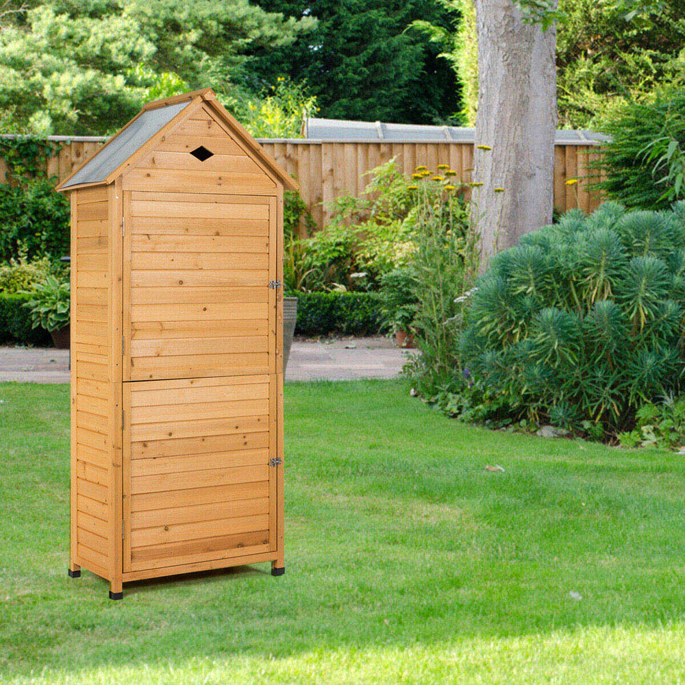 Costway 5.8 x 2.6ft Wooden Lockable Garden Shed Image 2