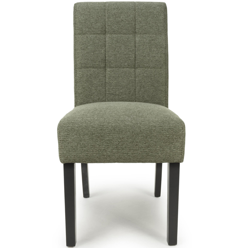 Portland Harlow Olive Weave Black Legs Waffle Back Dining Chair Image 4