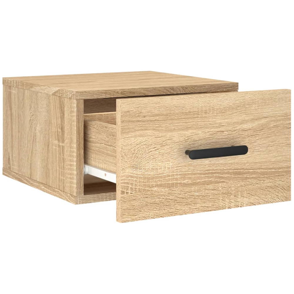 vidaXL Single Drawer Sonoma Oak Wall Mounted Bedside Cabinet Image 6