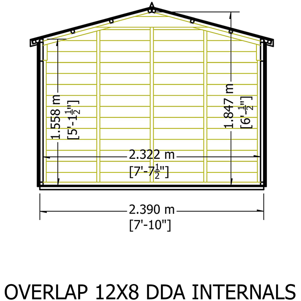 Shire 12 x 8ft Double Door Dip Treated Overlap Apex Shed Image 8