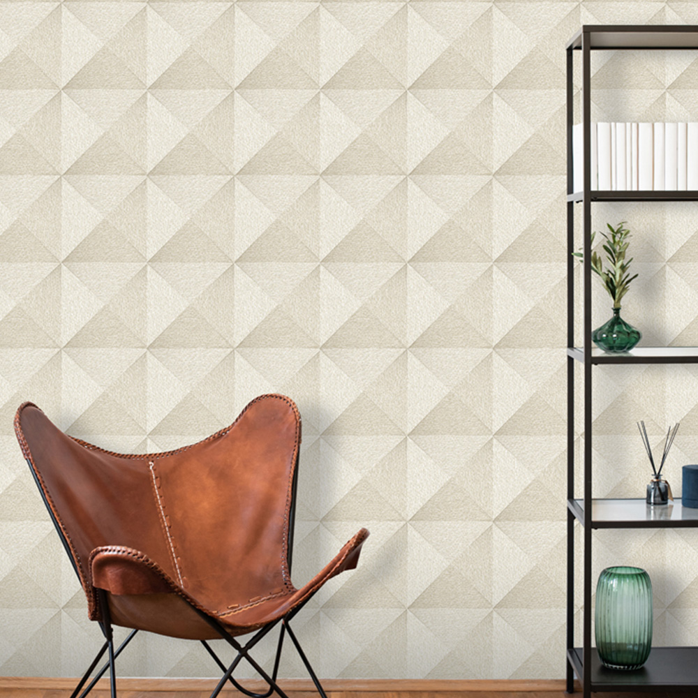 Design ID Weaved Cube Cream Wallpaper Image 3